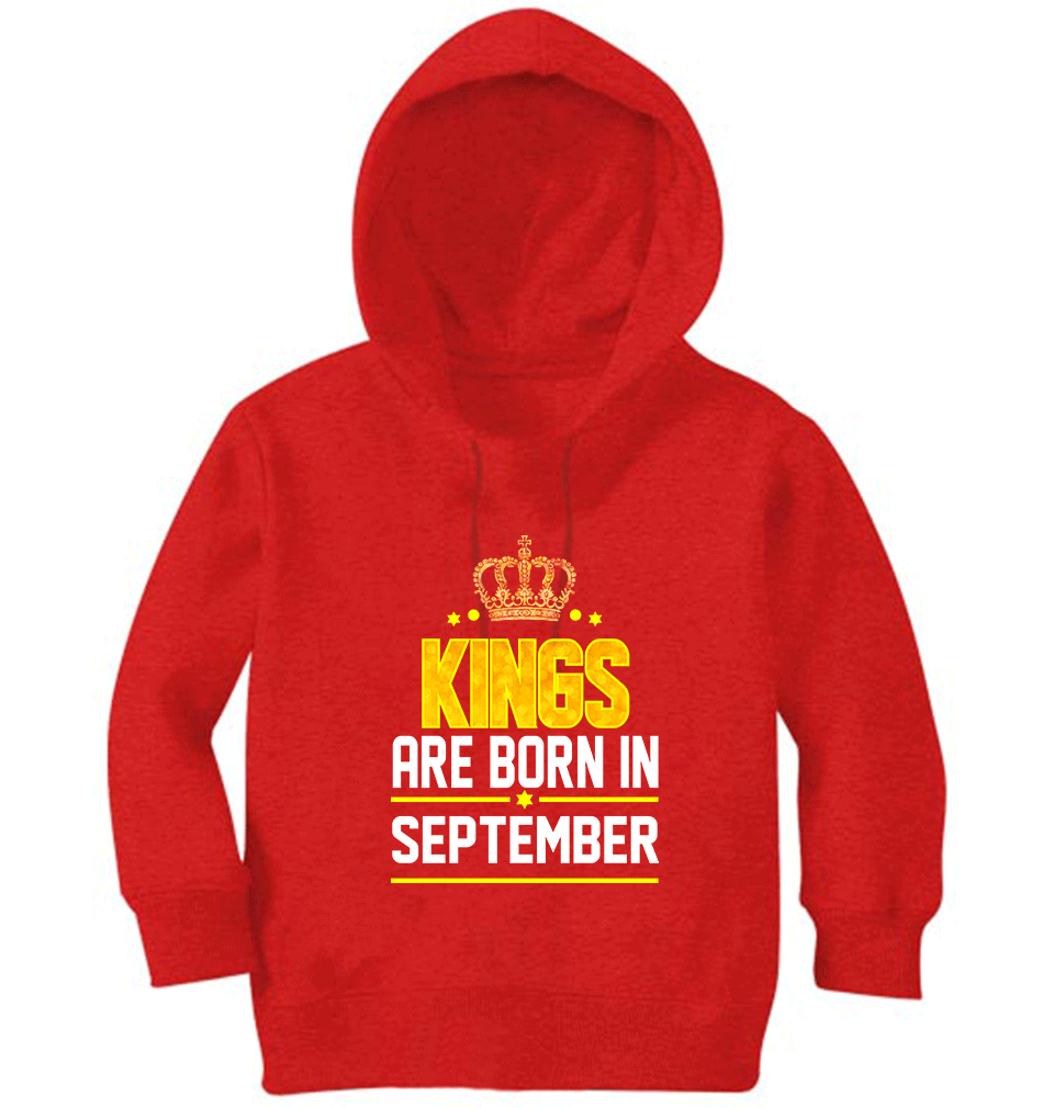 Kings Are Born In September Boy Hoodies-FunkyTeesClub