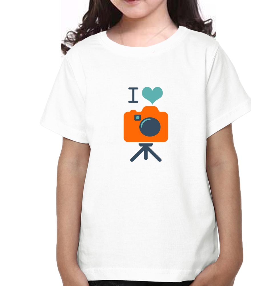 I Love Photography Half Sleeves T-Shirt For Girls -FunkyTeesClub