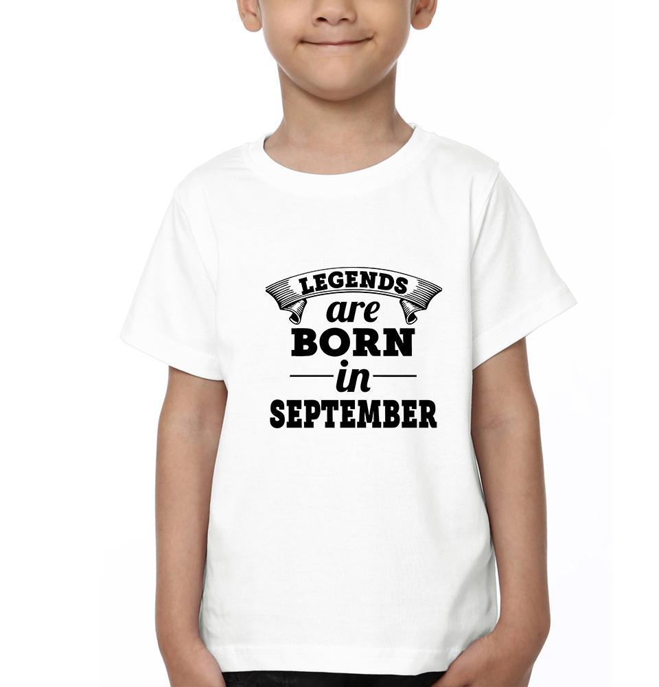 Legends are Born in September Half Sleeves T-Shirt for Boy-FunkyTeesClub