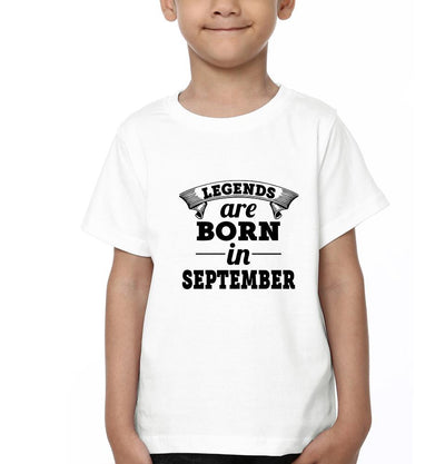 Legends are Born in September Half Sleeves T-Shirt for Boy-FunkyTeesClub