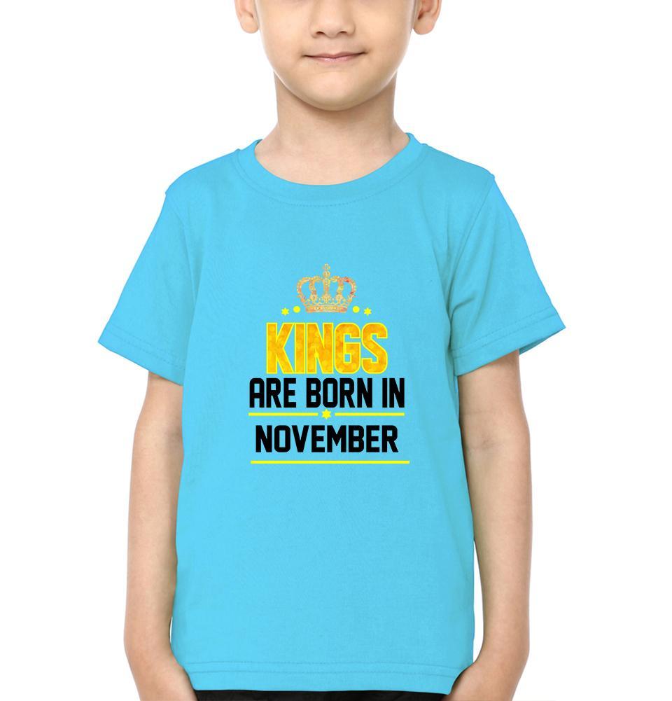 Kings Are Born In November Half Sleeves T-Shirt for Boy-FunkyTeesClub