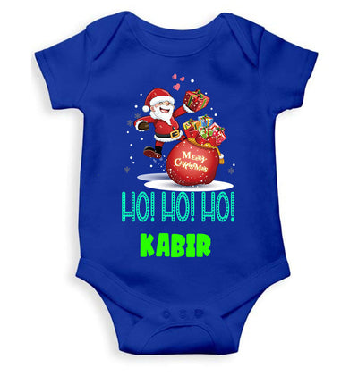 Customized Name Ho! Ho! Ho! Christmas Rompers for Baby Boy- FunkyTeesClub