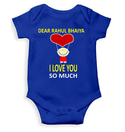 Custom Name I love My Bhaiya So Much Rompers for Baby Boy- FunkyTeesClub