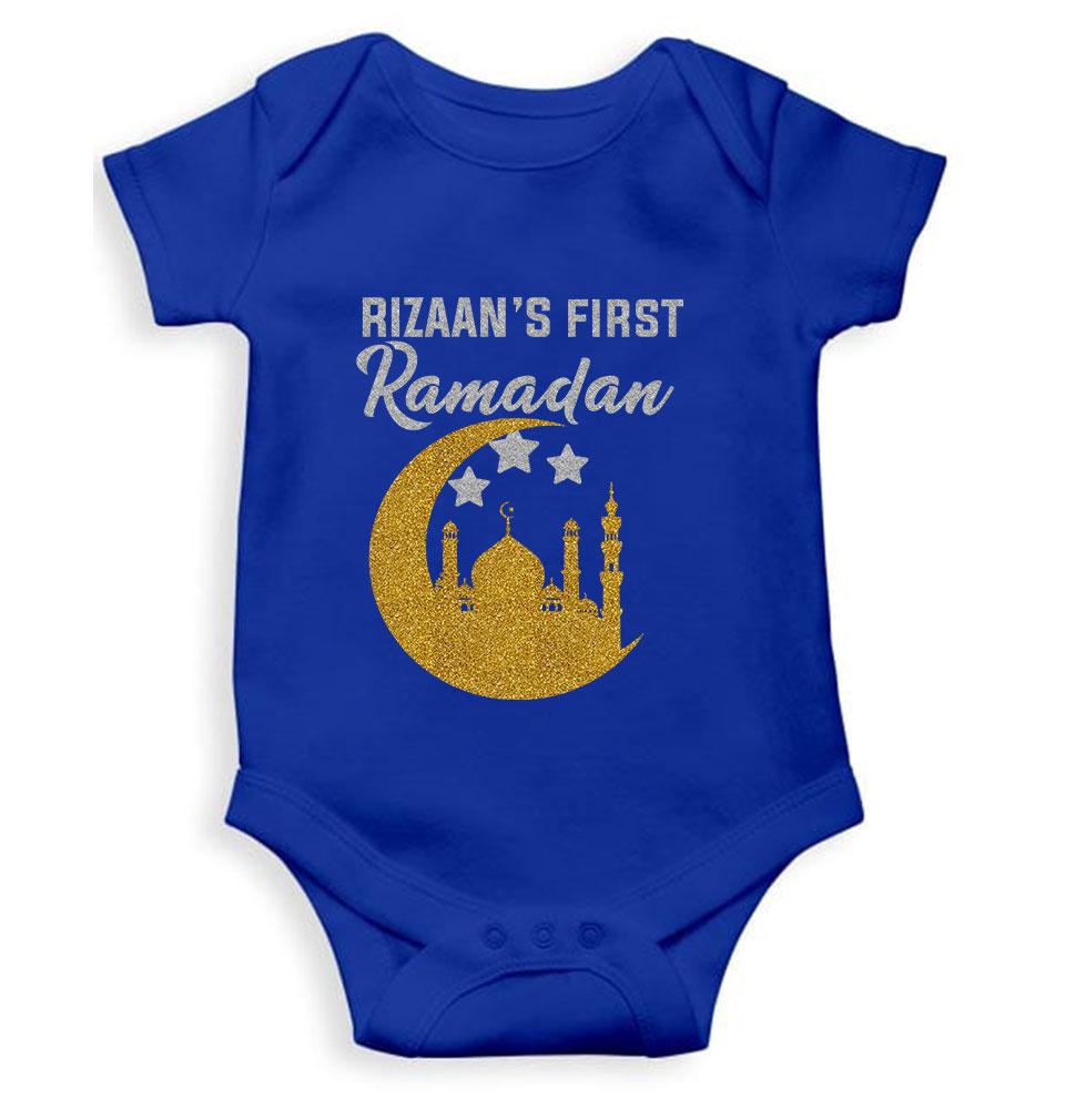 First Ramadan Custom Name Eid Rompers for Baby Boy- FunkyTeesClub