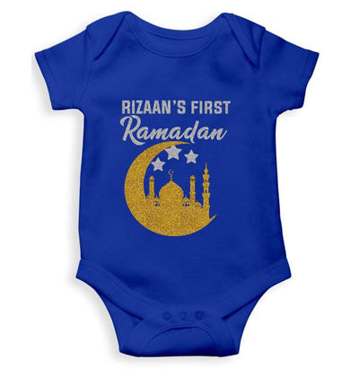 First Ramadan Custom Name Eid Rompers for Baby Boy- FunkyTeesClub