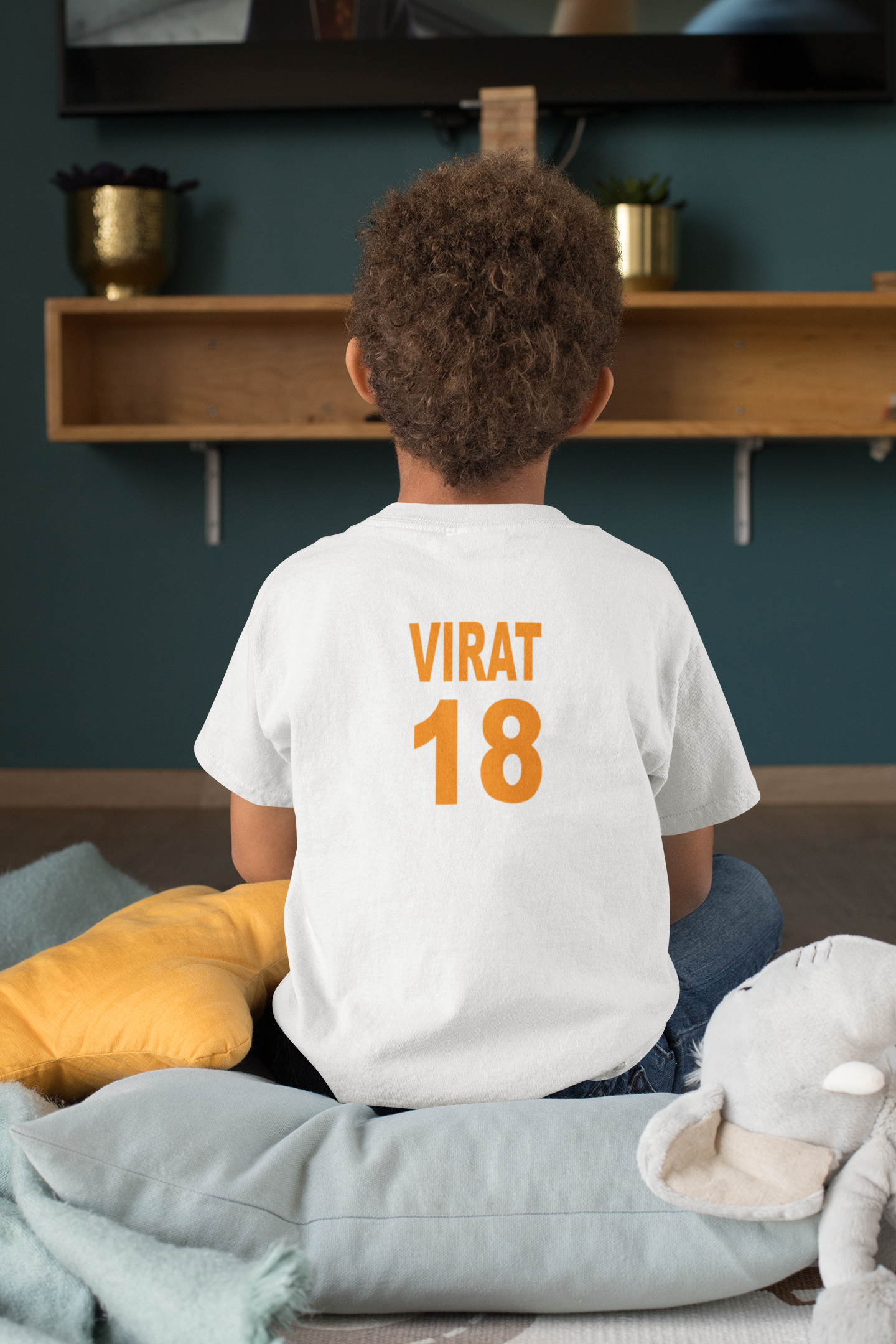 Virat 18 Half Sleeves T-Shirt for Boy-FunkyTeesClub