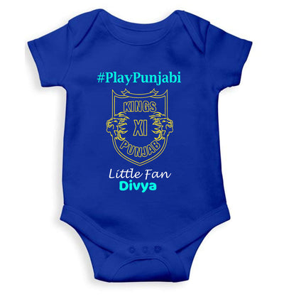 Custom Name IPL PBKS Punjab Kings PlayPunjabi Kings Eleven Punjab Rompers for Baby Girl- FunkyTeesClub