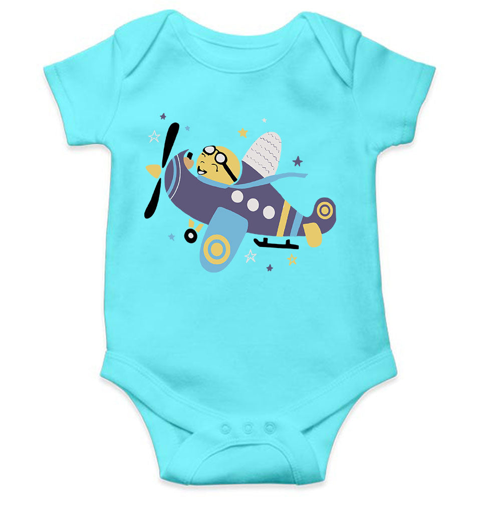 Jumbo Jet Cartoon Rompers for Baby Girl- FunkyTeesClub