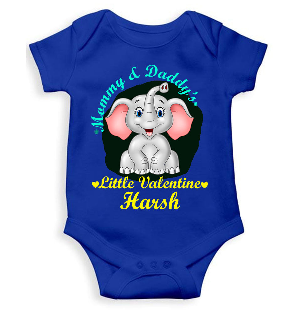 Custom Name Mommy And Daddys Little Valentine Rompers for Baby Boy- FunkyTeesClub