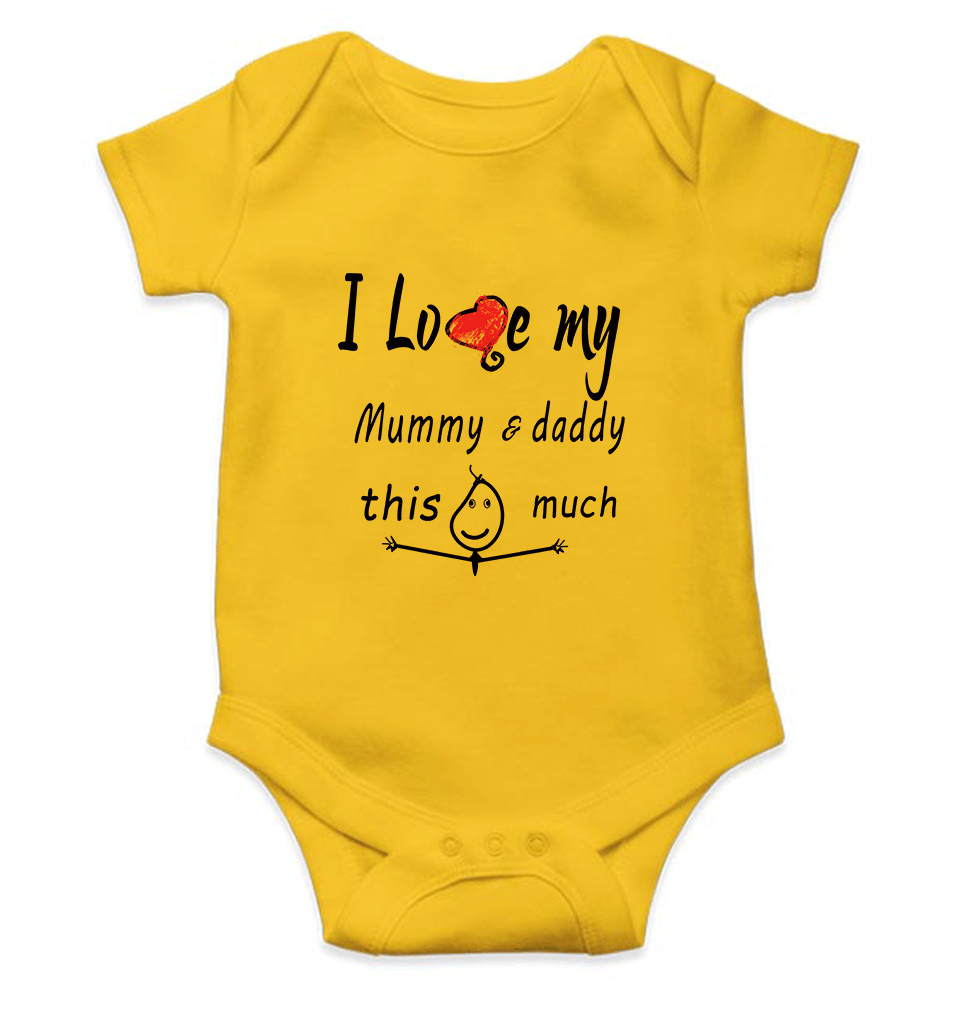 I Love My Mummy Daddy Rompers for Baby Girl- FunkyTeesClub