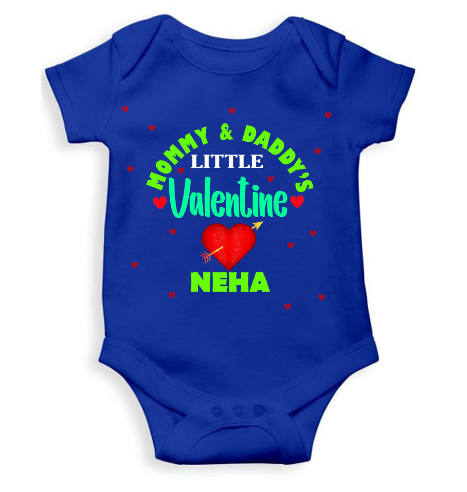 Custom Name Mommys And Daddys Little Valentine Rompers for Baby Girl- FunkyTeesClub