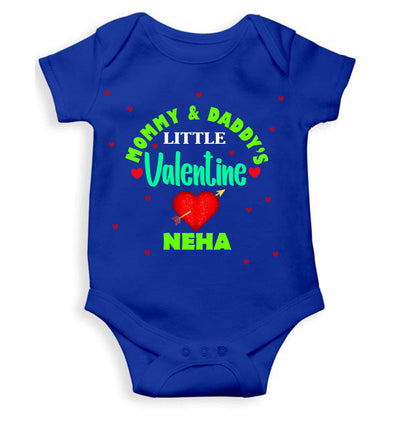 Custom Name Mommys And Daddys Little Valentine Rompers for Baby Girl- FunkyTeesClub