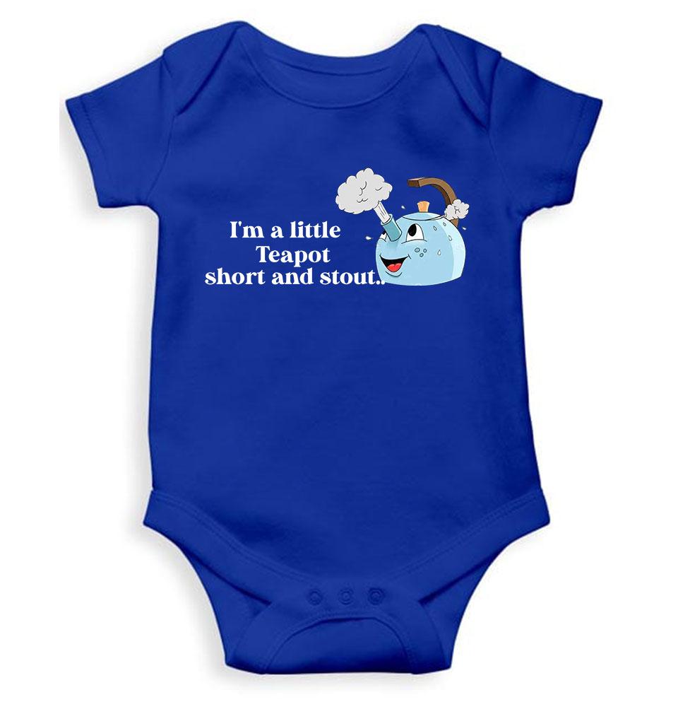 I Am A Little Teapot Poem Rompers for Baby Boy- FunkyTeesClub