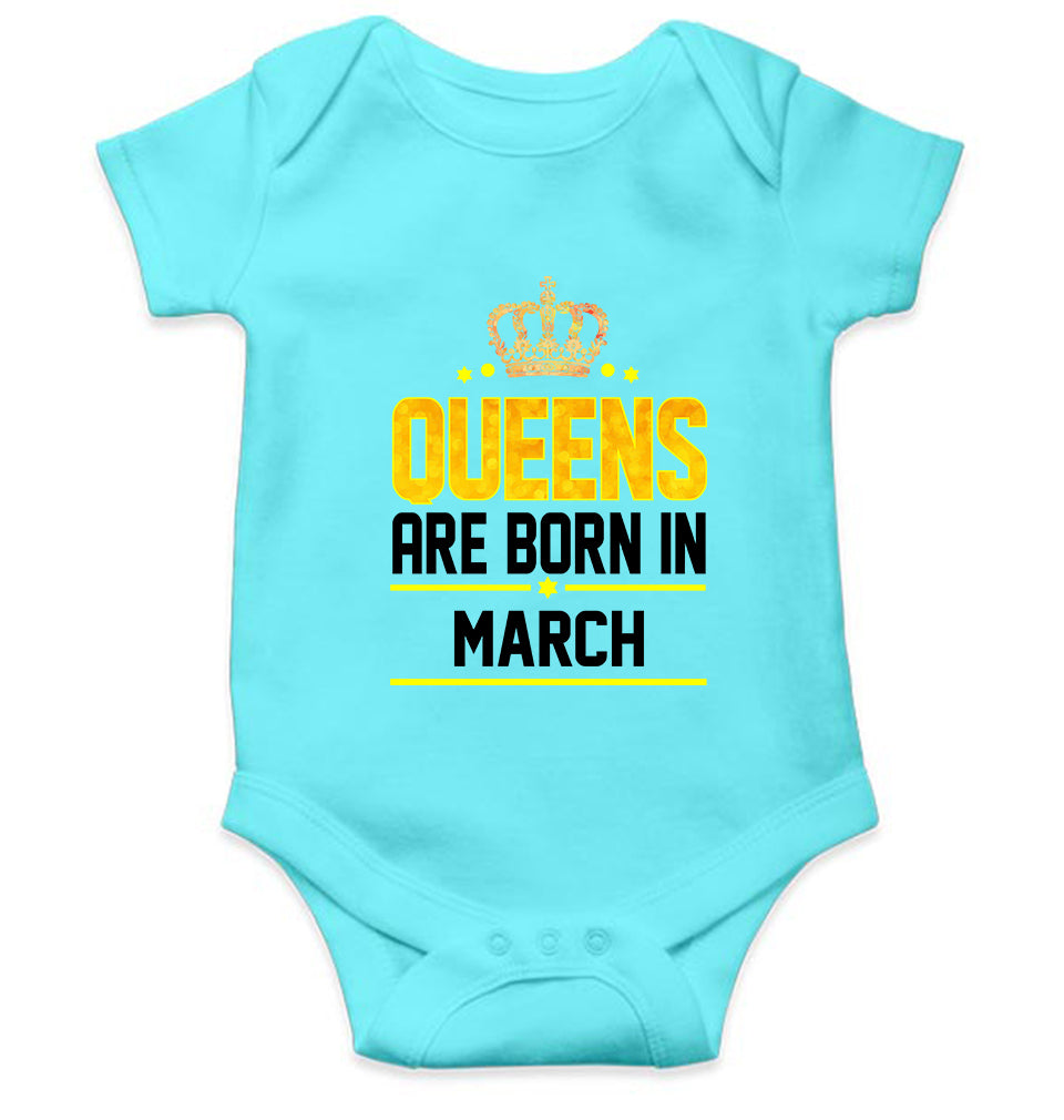 Queens Are Born In March Rompers for Baby Girl- FunkyTeesClub