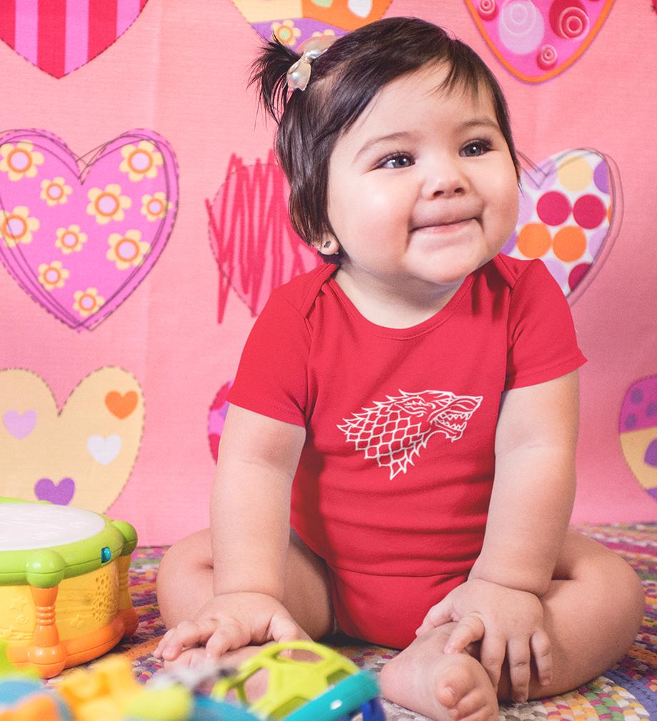 GOT Game Of Thrones Stark Logo Rompers for Baby Girl- FunkyTeesClub