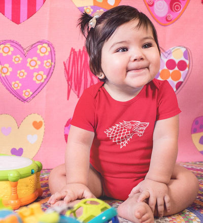 GOT Game Of Thrones Stark Logo Rompers for Baby Girl- FunkyTeesClub