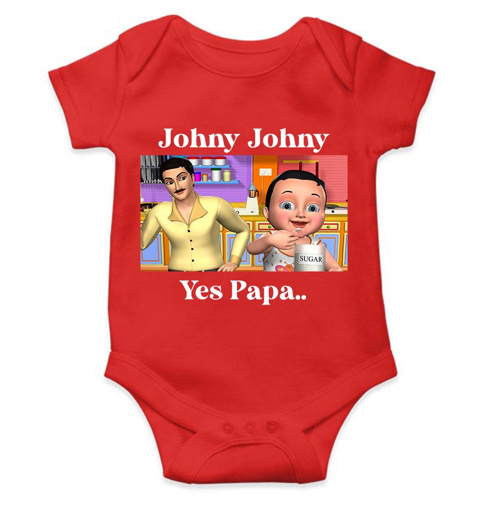 Johny Johny Yes Papa Poem Rompers for Baby Girl- FunkyTeesClub
