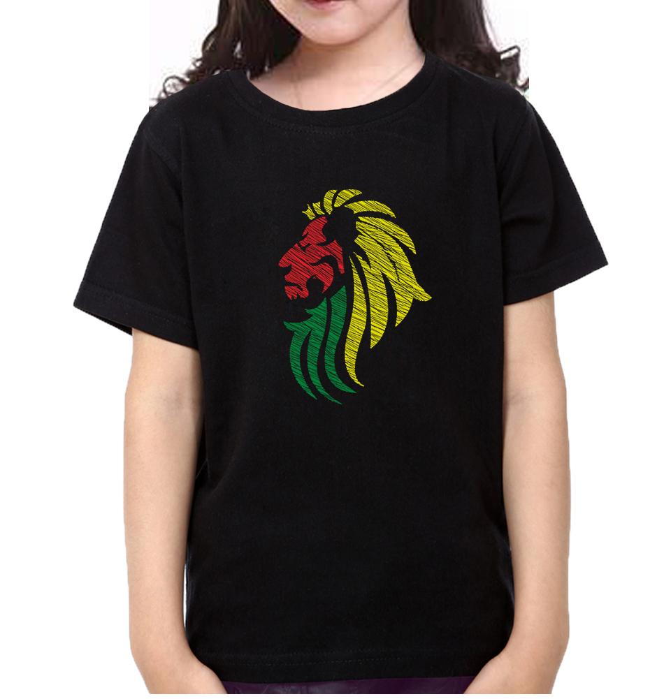 Lion Half Sleeves T-Shirt For Girls -FunkyTeesClub