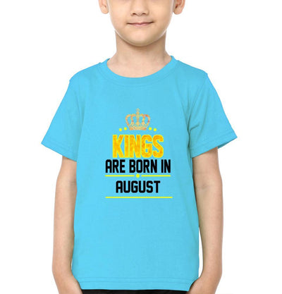 Kings Are Born In August Half Sleeves T-Shirt for Boy-FunkyTeesClub