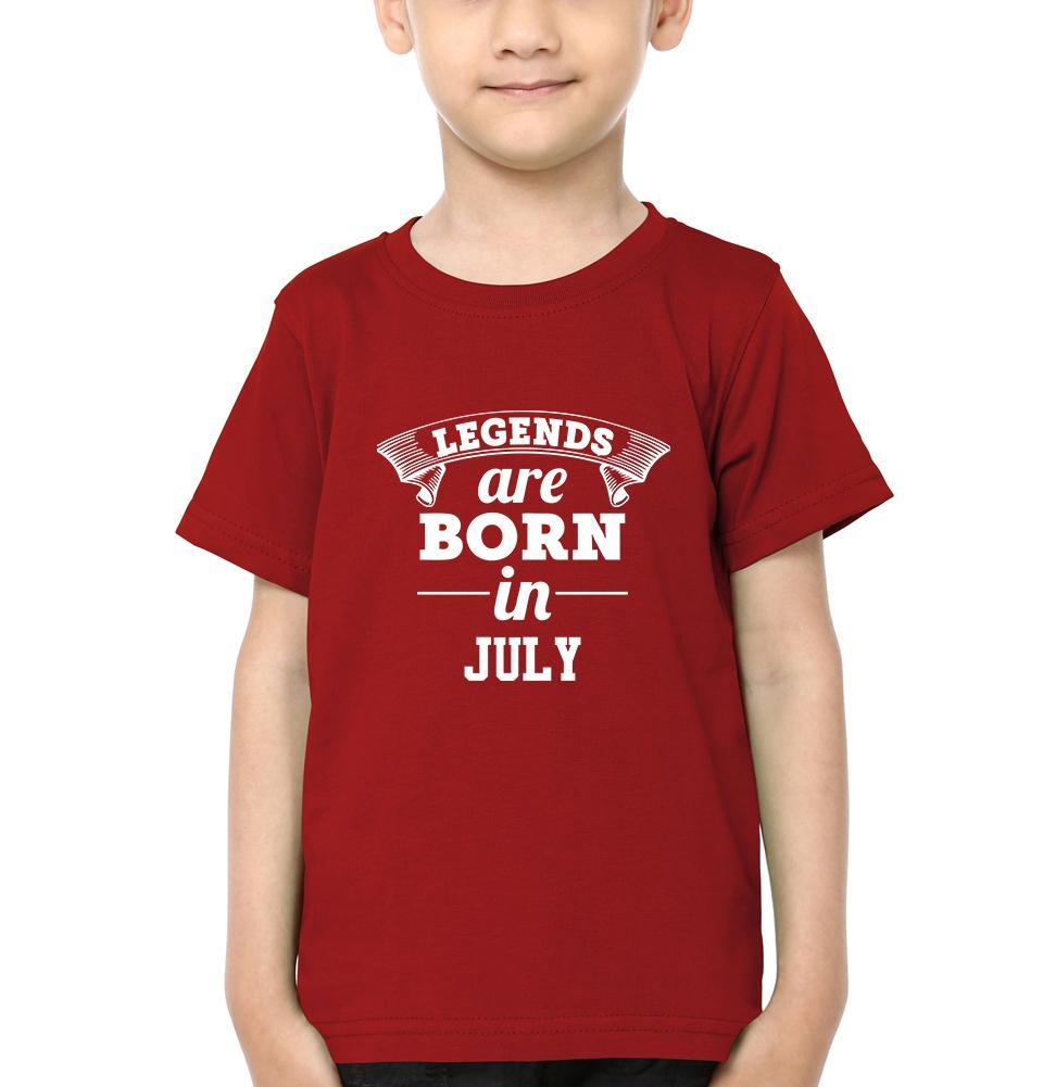 Legends are Born in July Half Sleeves T-Shirt for Boy-FunkyTeesClub