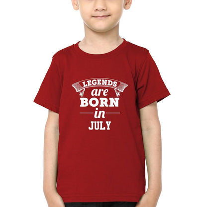 Legends are Born in July Half Sleeves T-Shirt for Boy-FunkyTeesClub