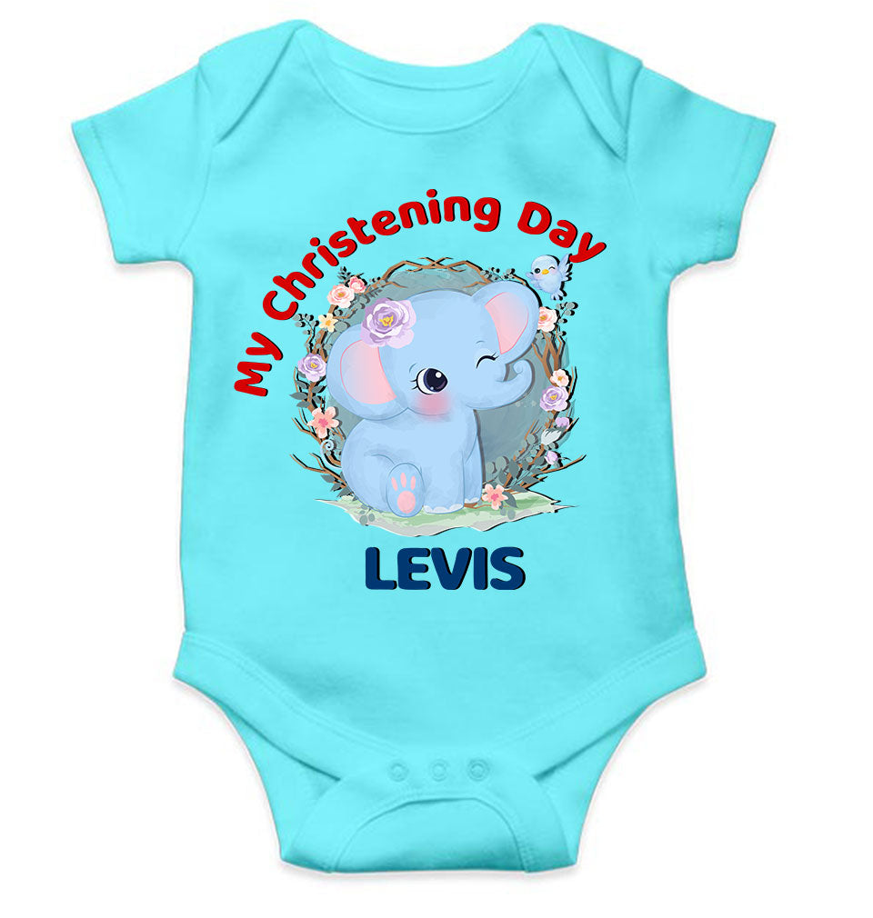 Custom Name Christening Day Baptism Rompers for Baby Boy- FunkyTeesClub