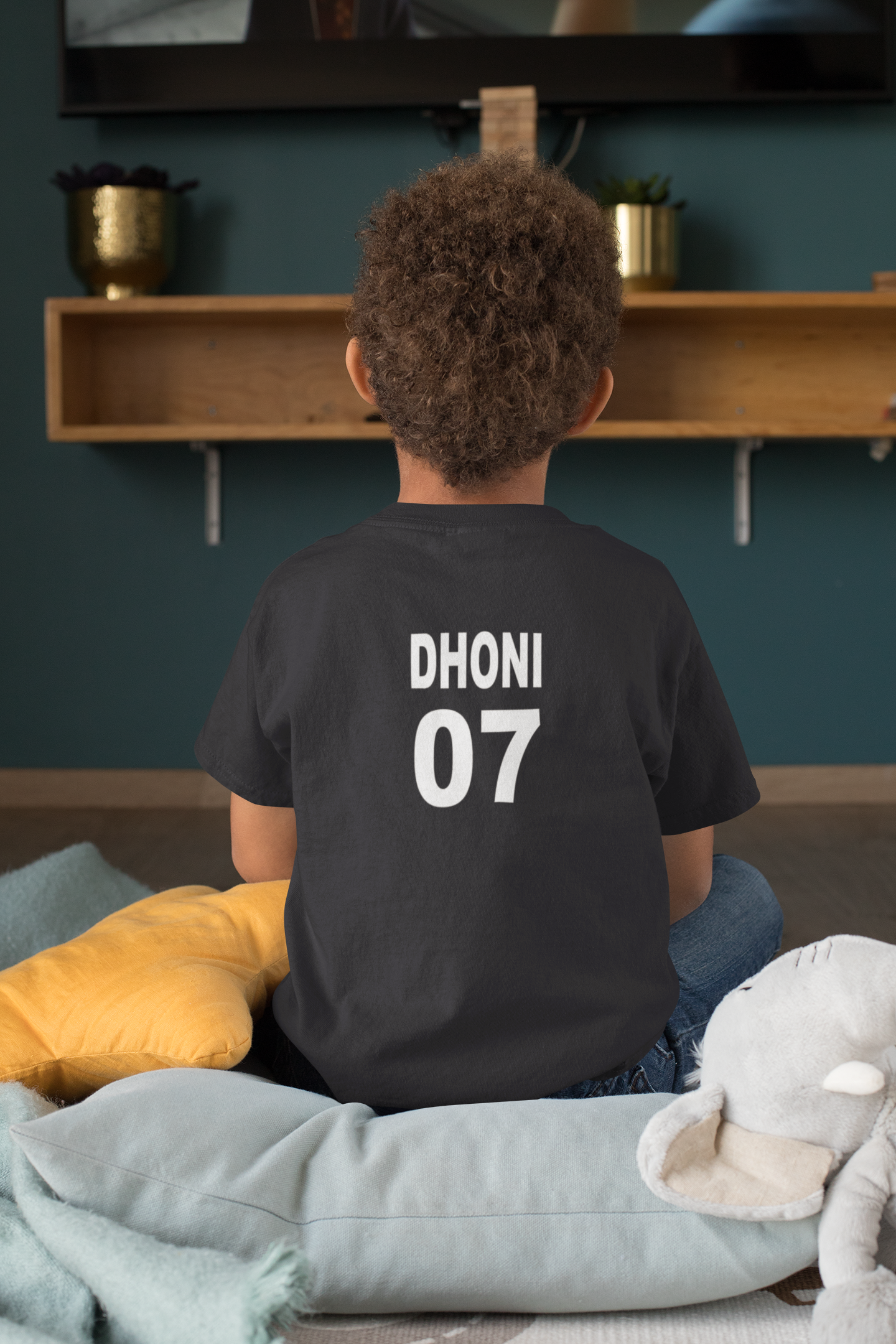 Dhoni 07 Half Sleeves T-Shirt for Boy-FunkyTeesClub