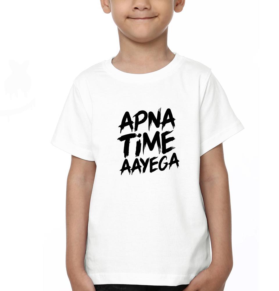 Apna Time Aayega Half Sleeves T-Shirt for Boy-FunkyTeesClub