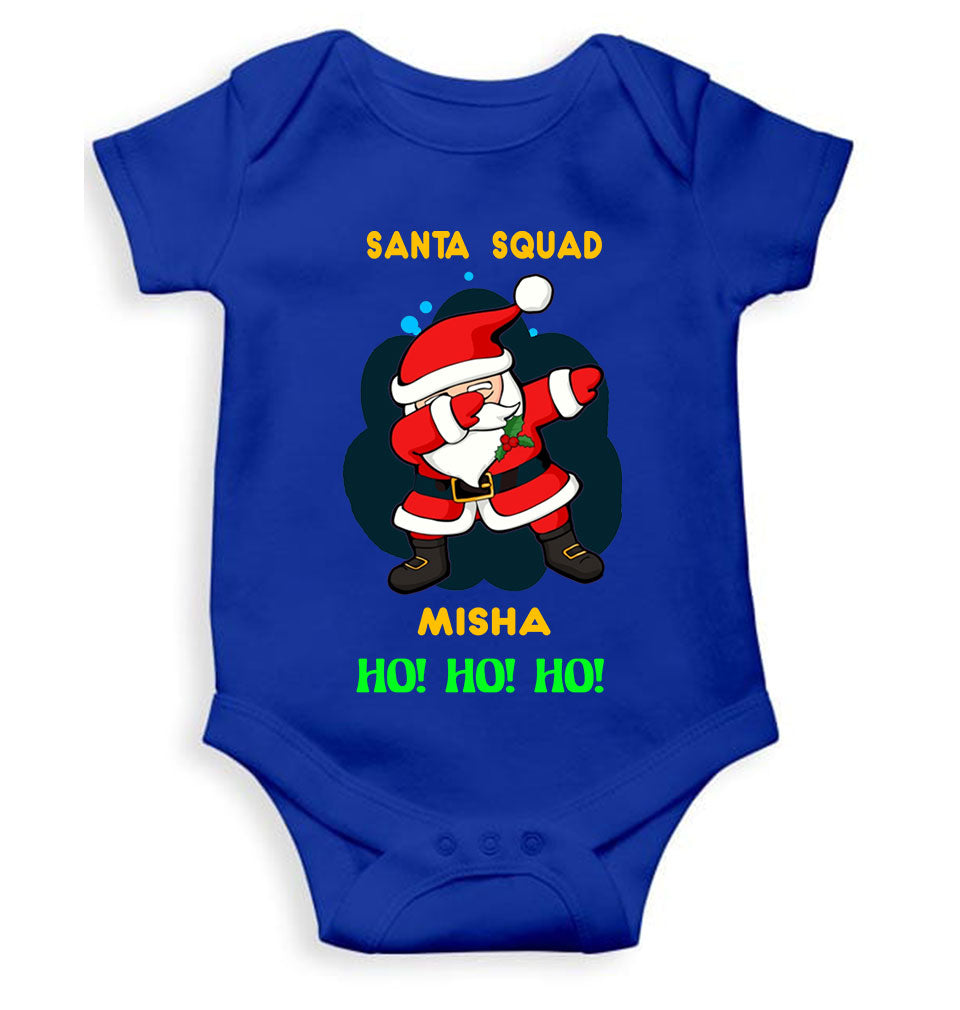 Customized Name Santa Squad Ho Ho Ho Christmas Rompers for Baby Girl- FunkyTeesClub