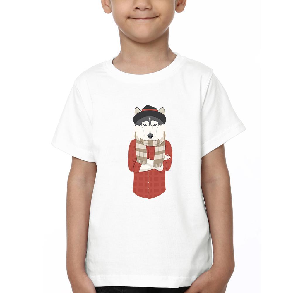 Hipster Wolf Half Sleeves T-Shirt for Boy-FunkyTeesClub