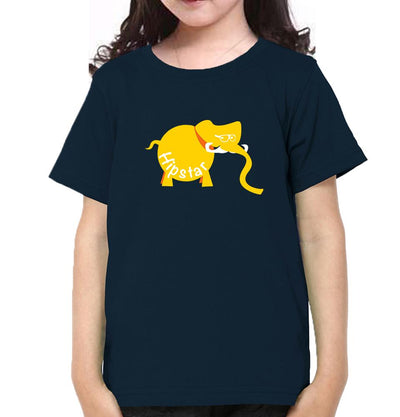 Hipster Elephant Half Sleeves T-Shirt For Girls -FunkyTeesClub
