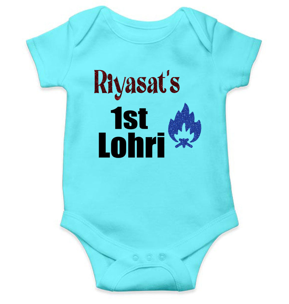 Custom Baby Name First Lohri Rompers for Baby Girl- FunkyTeesClub