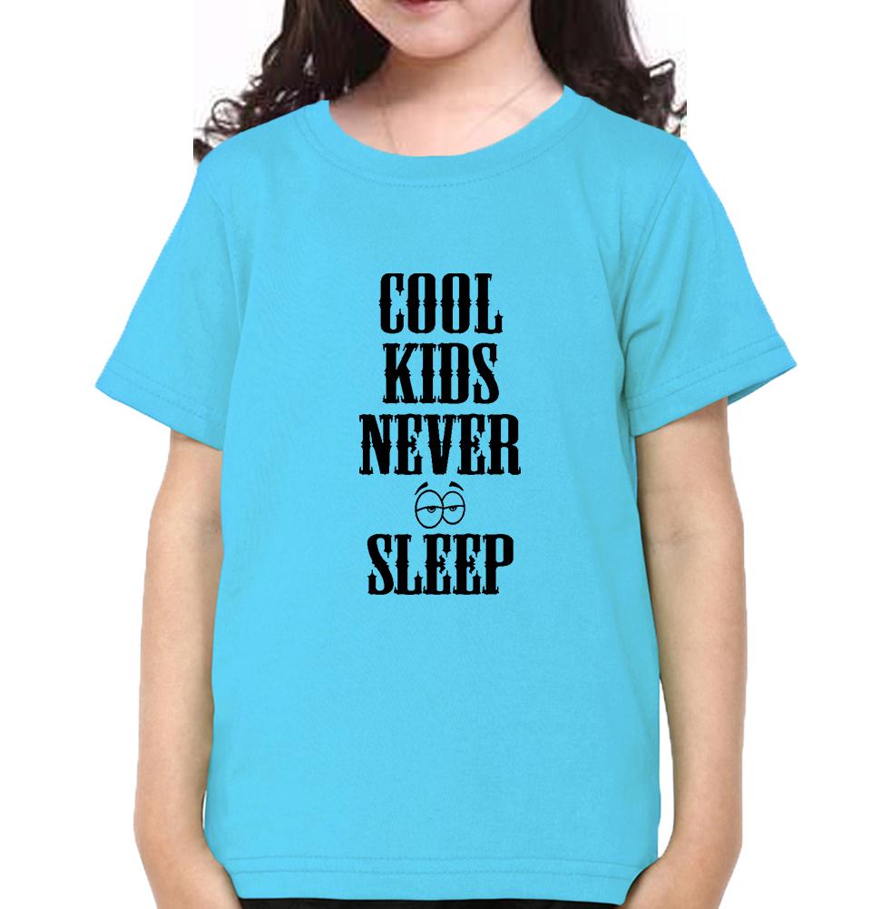 Cool Kids Never Sleep Half Sleeves T-Shirt For Girls -FunkyTeesClub