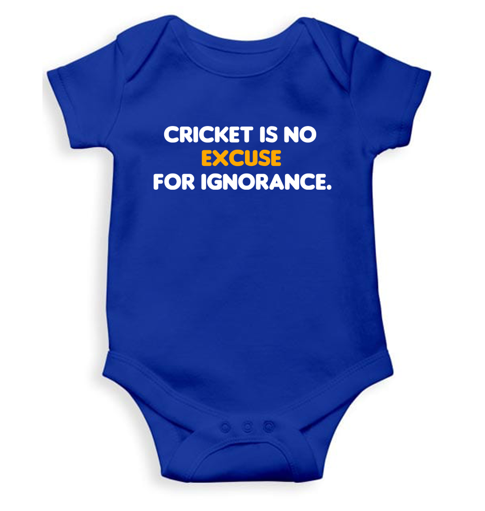 Cricket is no excuse for ignorance World Cup Cricket Rompers for Baby Boy- FunkyTeesClub