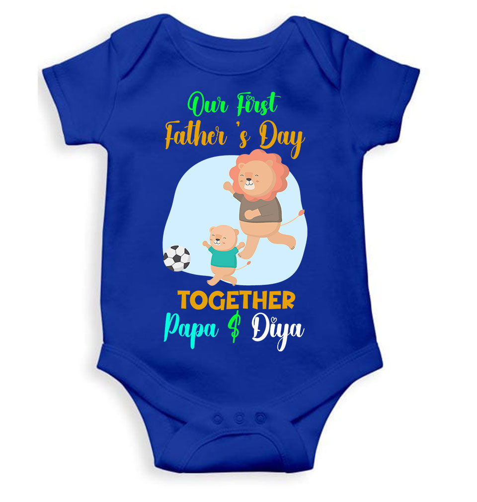 Custom Name Our First Father Day Rompers for Baby Girl- FunkyTeesClub