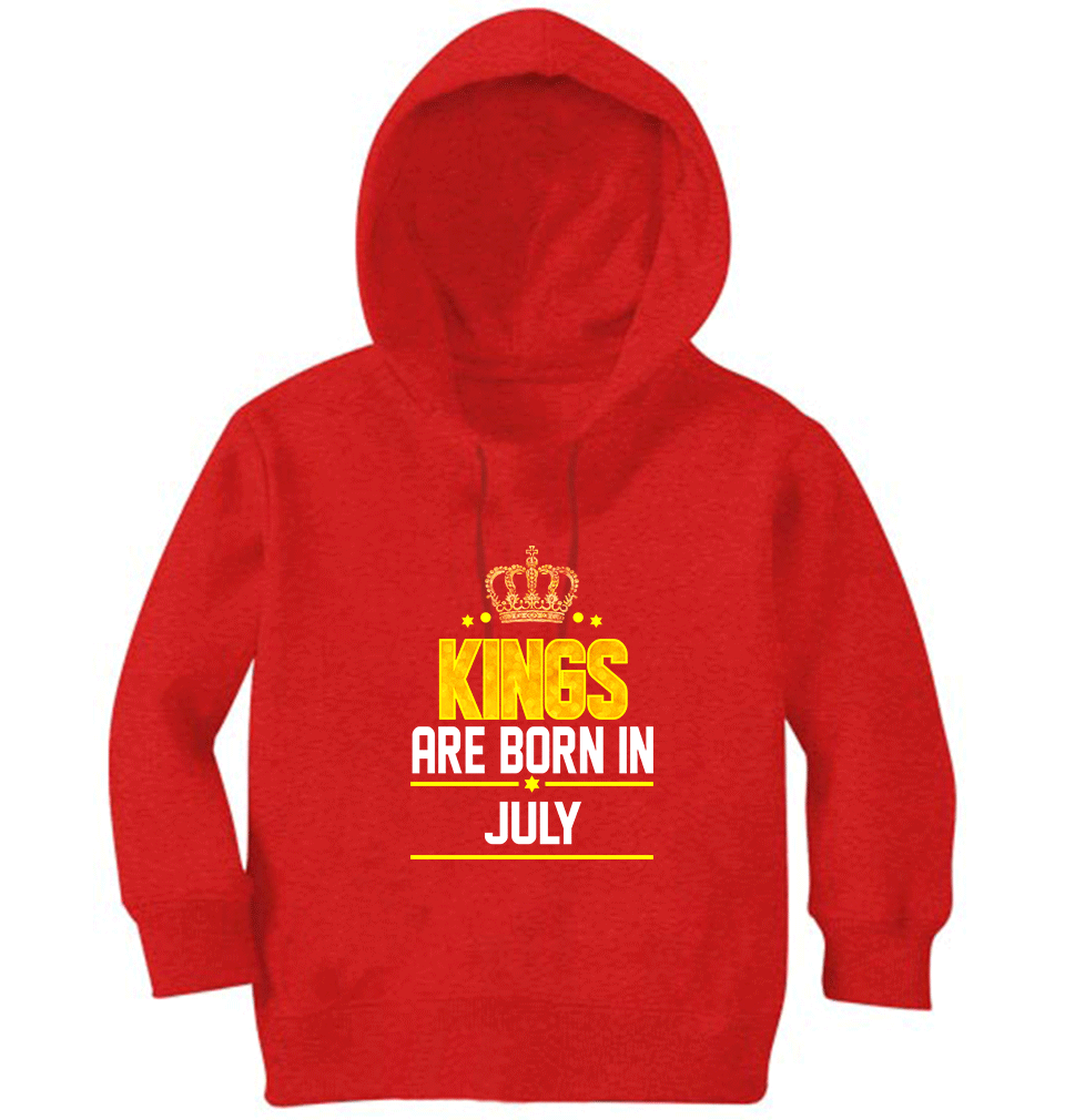 Kings Are Born In July Boy Hoodies-FunkyTeesClub