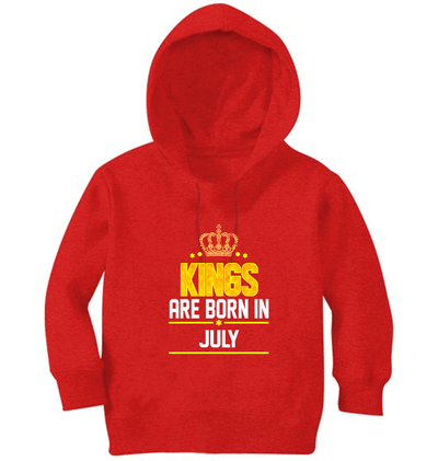 Kings Are Born In July Boy Hoodies-FunkyTeesClub