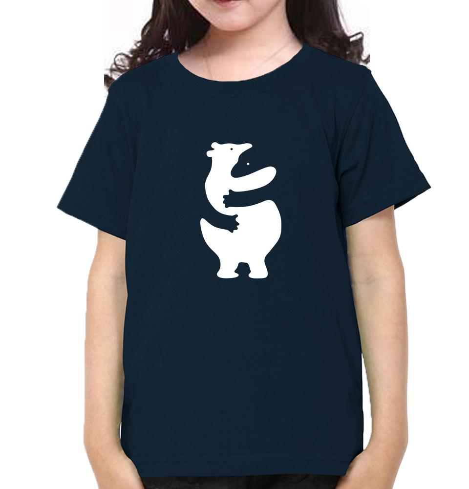 Animal Hug Half Sleeves T-Shirt For Girls -FunkyTeesClub