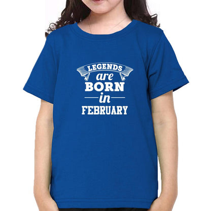 Legends are Born in February Half Sleeves T-Shirt For Girls -FunkyTeesClub