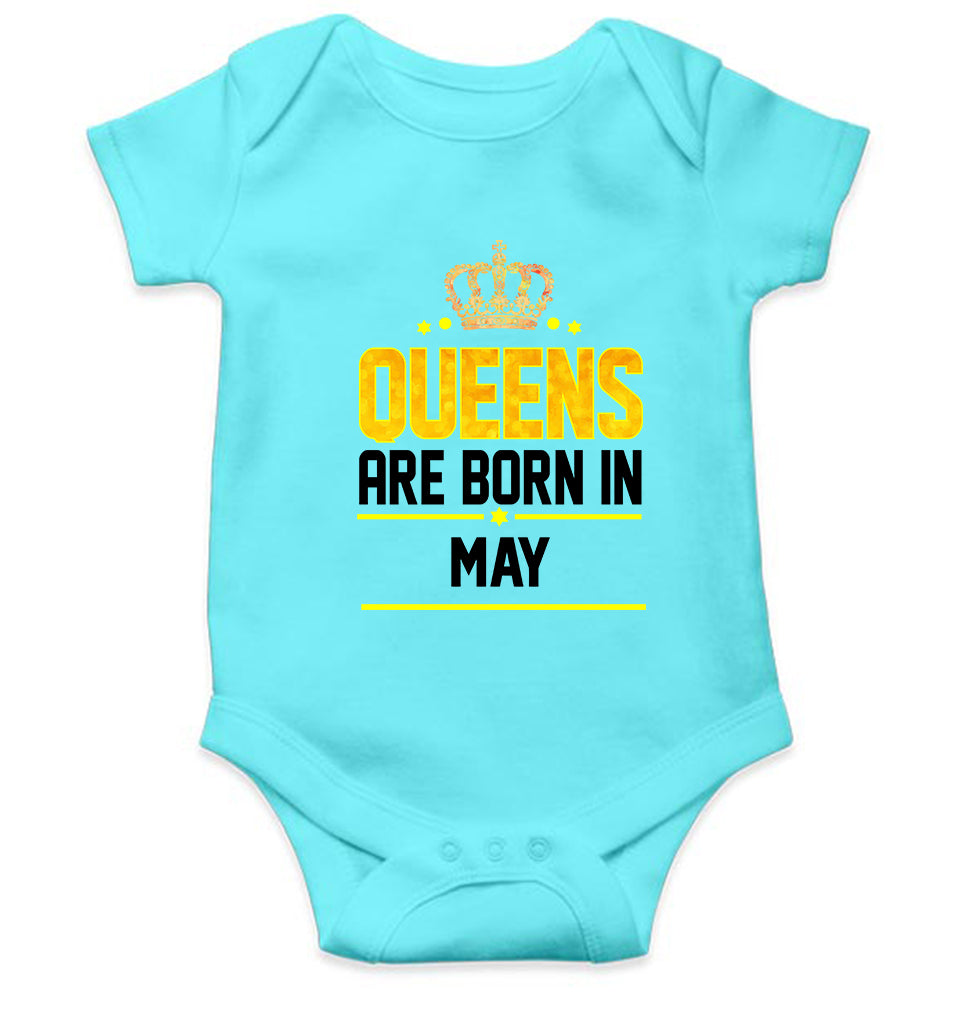Queens Are Born In May Rompers for Baby Girl- FunkyTeesClub