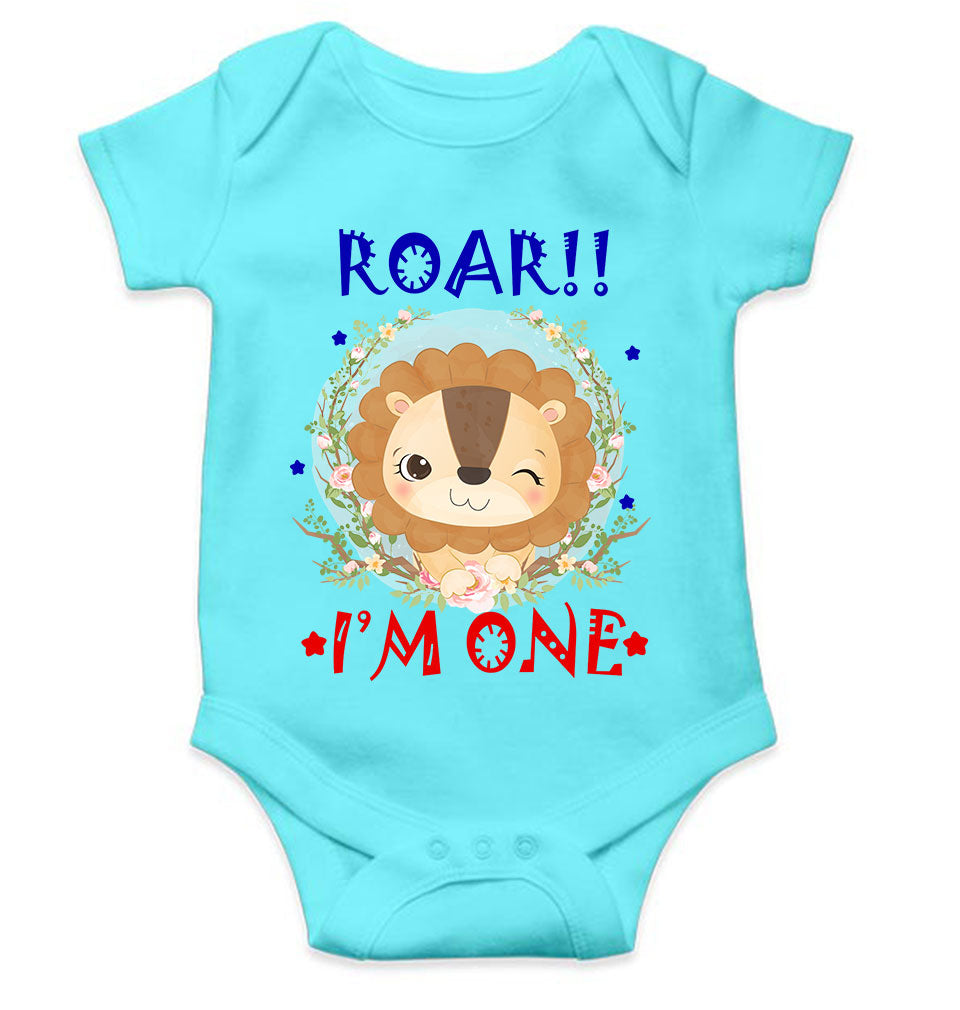 Roar I Am One First Birthday Rompers for Baby Girl- FunkyTeesClub
