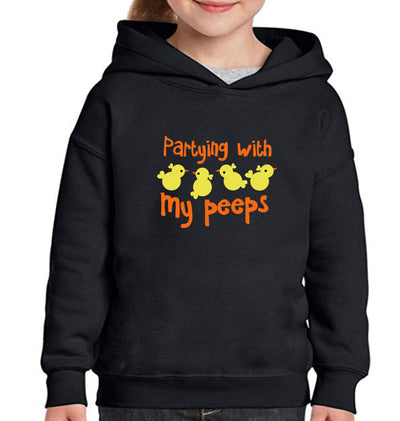 Partying With My Peeps Girl Hoodies-FunkyTeesClub