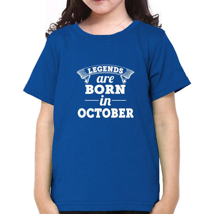 Legends are Born in October Half Sleeves T-Shirt For Girls -FunkyTeesClub