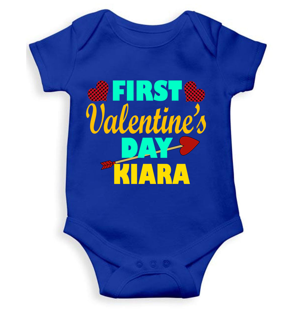 Custom Name First Valentine Rompers for Baby Girl- FunkyTeesClub
