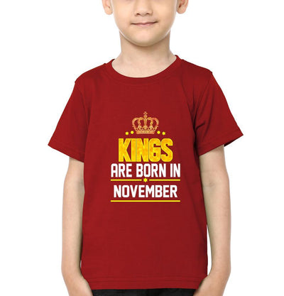 Kings Are Born In November Half Sleeves T-Shirt for Boy-FunkyTeesClub