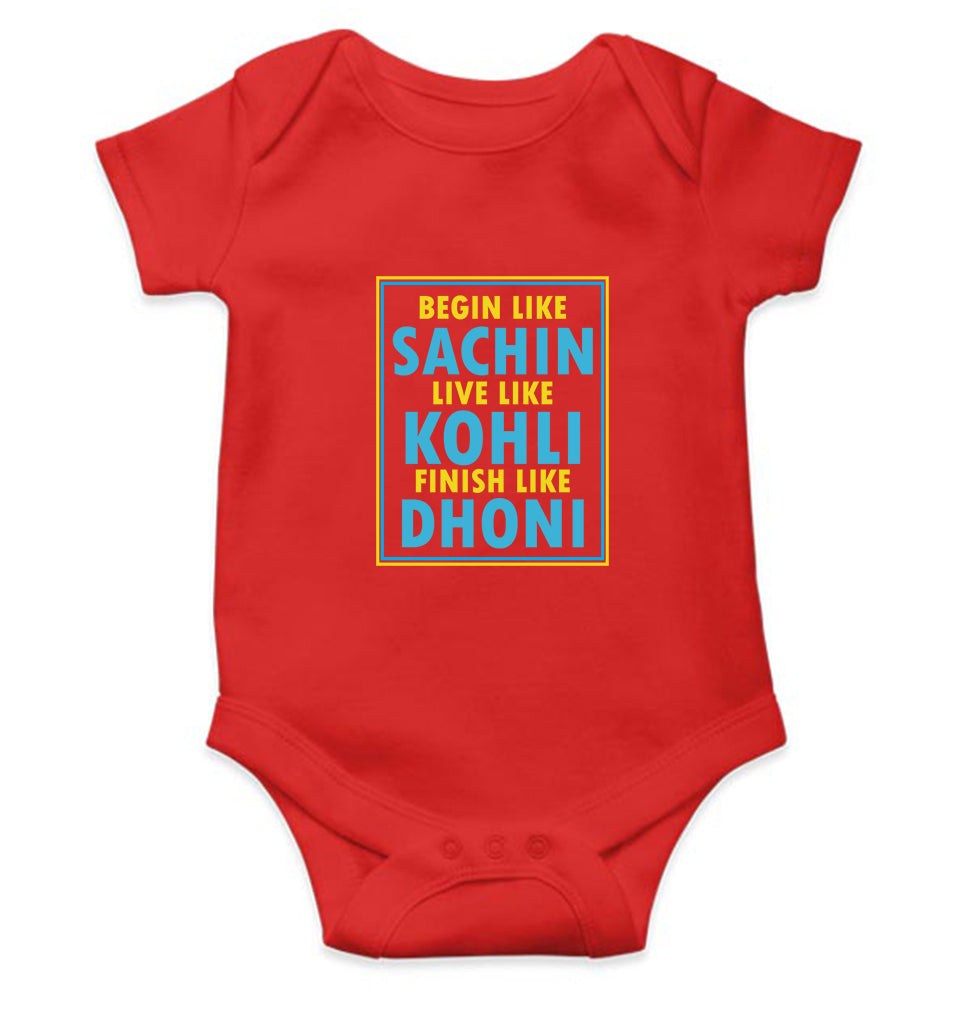 CRICKET Sachin Kohli Dhoni Rompers for Baby Girl- FunkyTeesClub