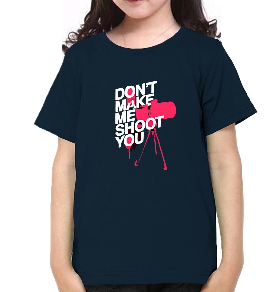 Don't Make Me Shoot U Half Sleeves T-Shirt For Girls -FunkyTeesClub
