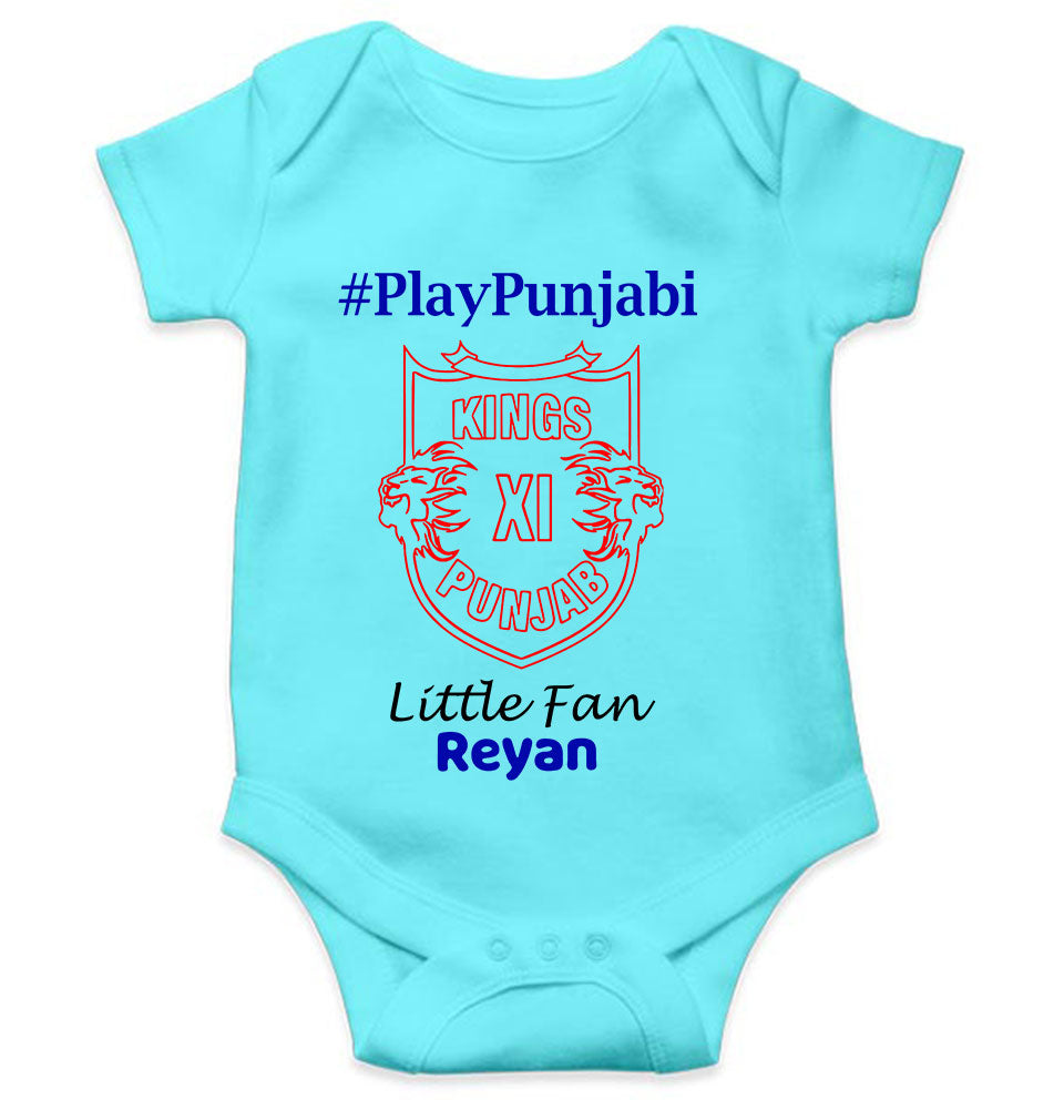 Custom Name IPL PBKS Punjab Kings PlayPunjabi Kings Eleven Punjab Rompers for Baby Boy- FunkyTeesClub