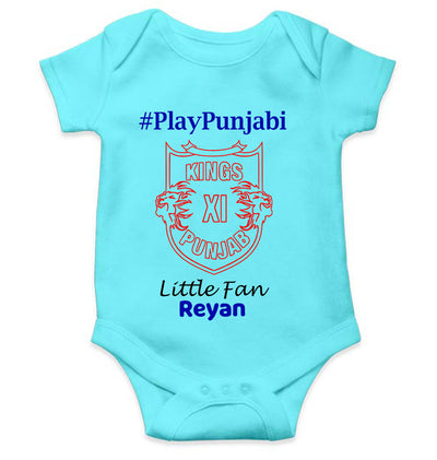 Custom Name IPL PBKS Punjab Kings PlayPunjabi Kings Eleven Punjab Rompers for Baby Boy- FunkyTeesClub