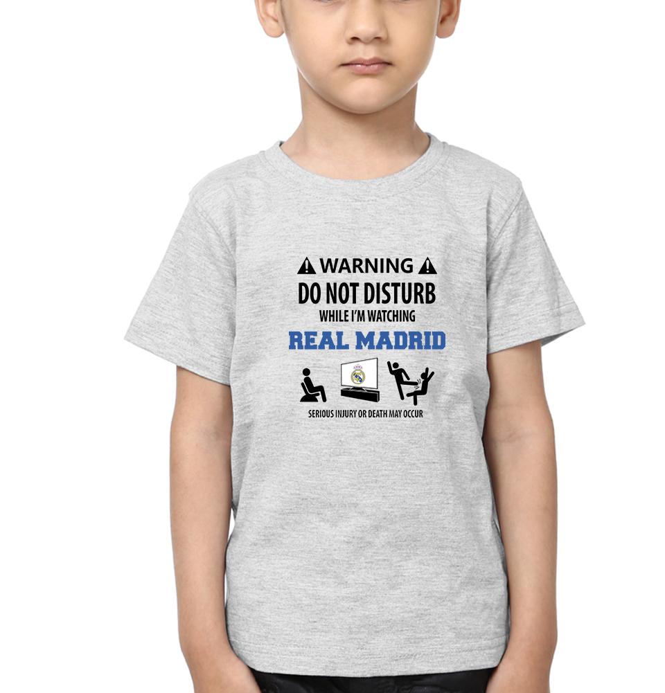 Warning Real Madrid Half Sleeves T-Shirt for Boy-FunkyTeesClub